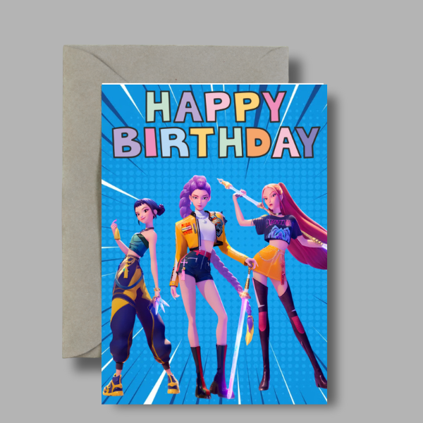 K-pop Demon Hunters A5 Birthday Card.