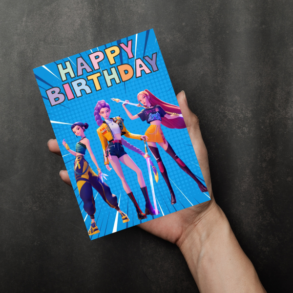 K-pop Demon Hunters A5 Birthday Card.
