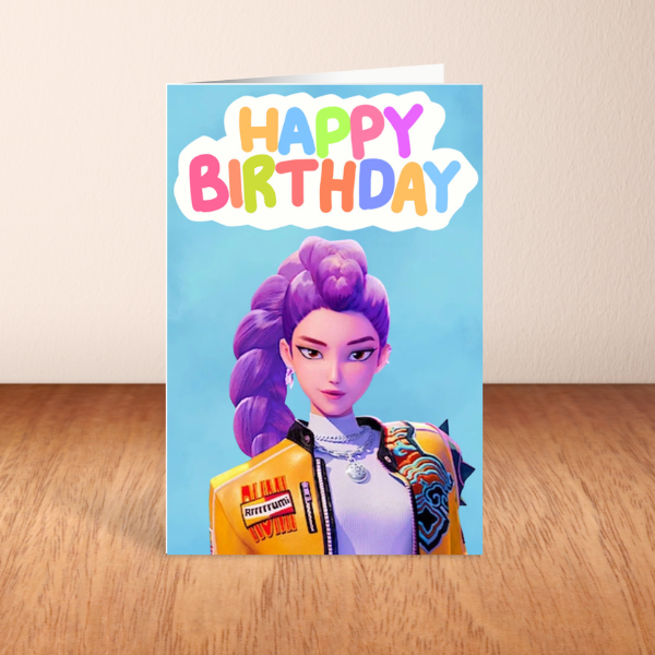 K-pop demon hunters Remi A5 birthday card.
