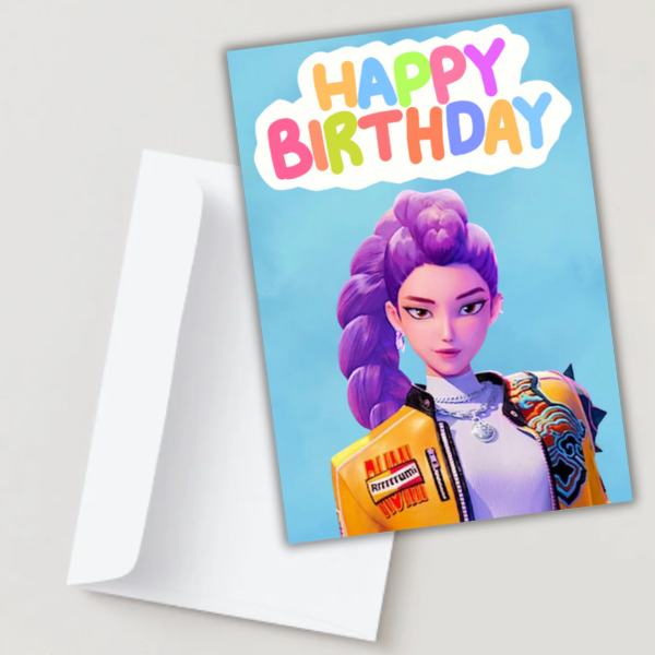 K-pop demon hunters Remi A5 birthday card.