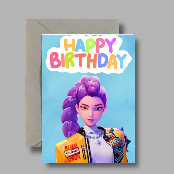 K-pop demon hunters Remi A5 birthday card.