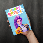 K-pop demon hunters Remi A5 birthday card.