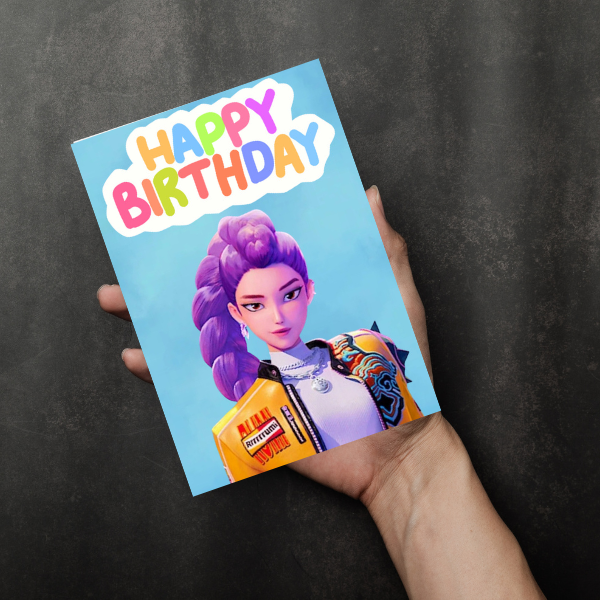 K-pop demon hunters Remi A5 birthday card.
