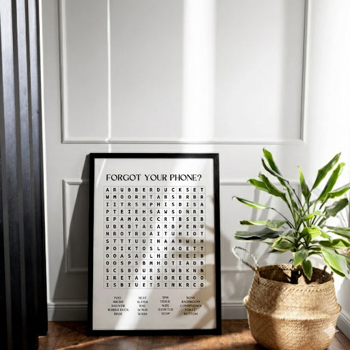 No Phone? Bathroom Wordsearch Print