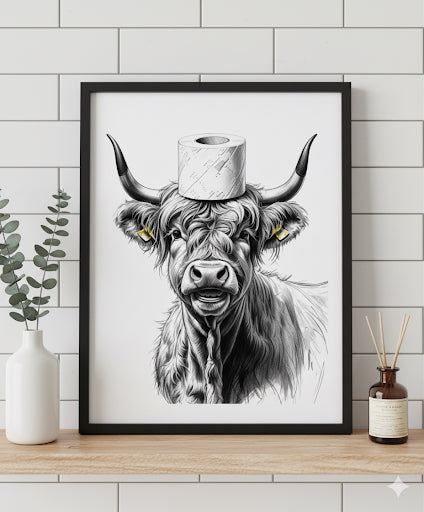 Highland Cow Toilet Paper Hat