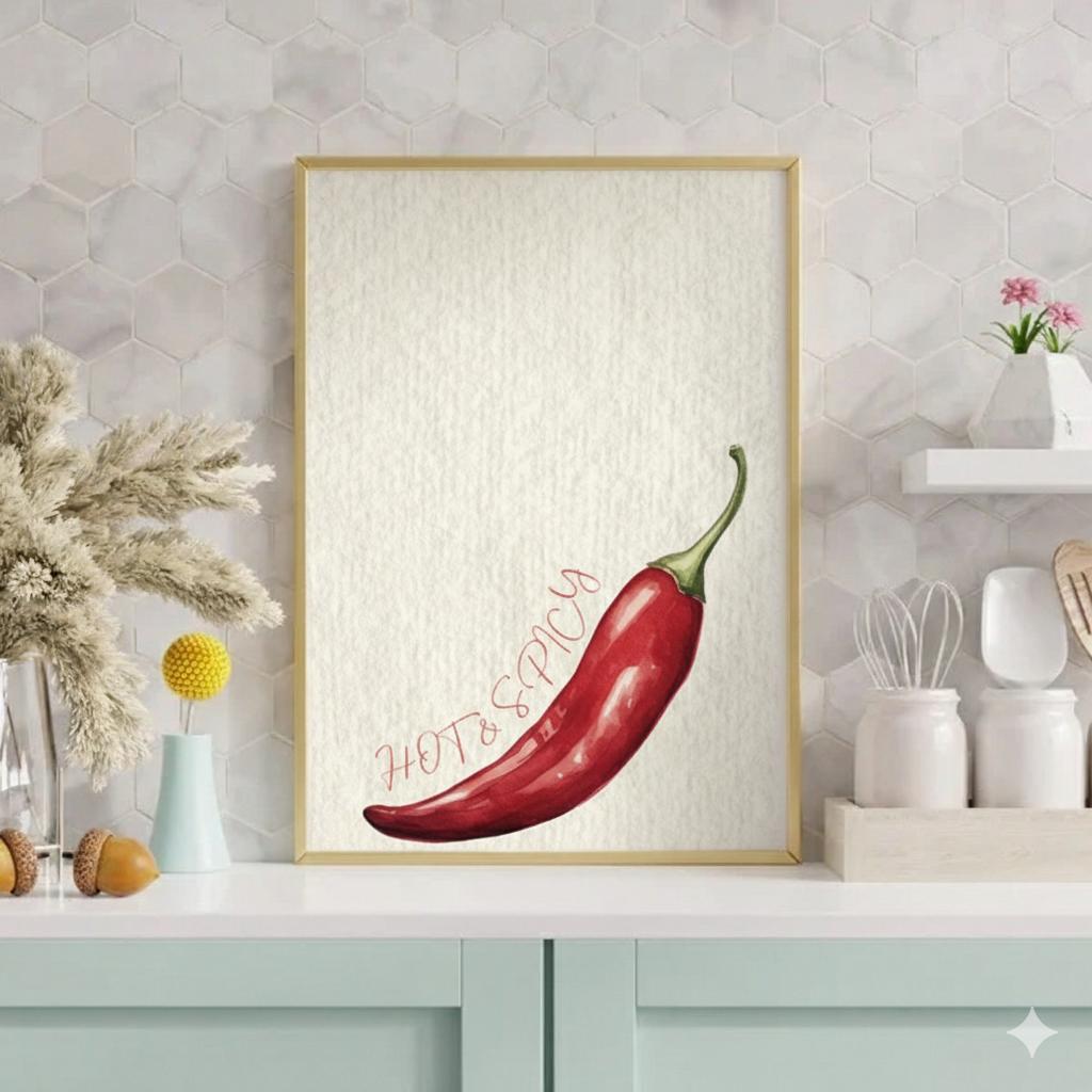 Hot & Spicy Chilli Kitchen Print