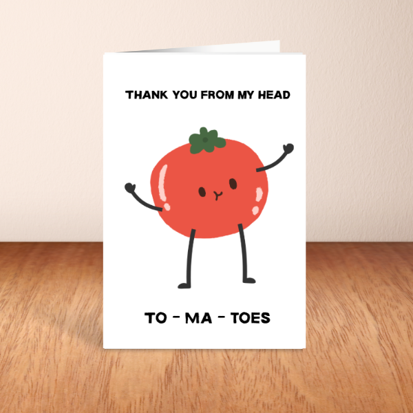 Funny Tomato Thank You Card | Cute Pun Thank You Card
