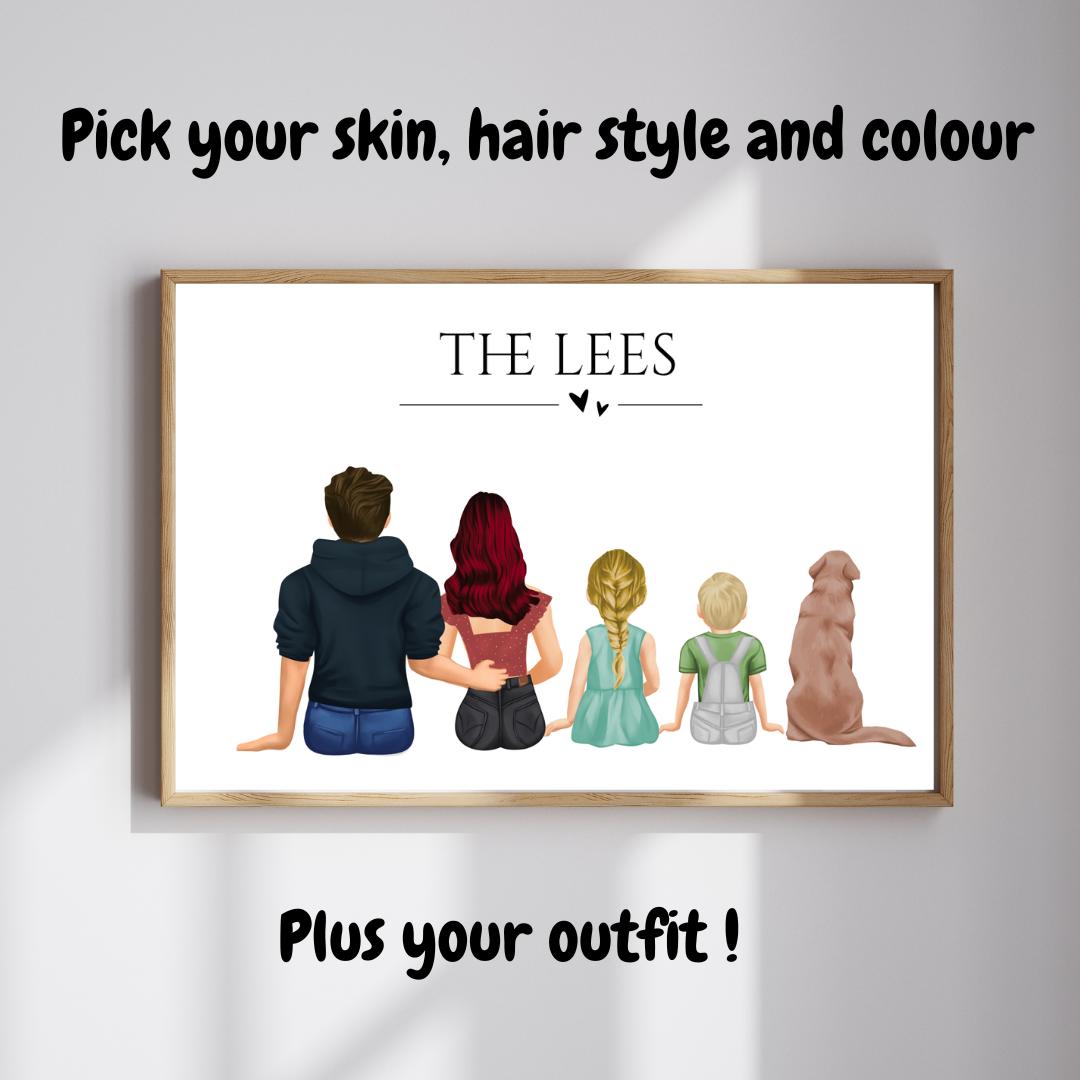 Personalised Family Custom Portrait Print