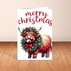 Highland Cow Christmas Card A6 A5 Or Square