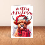 Highland Cow Christmas Card A6 A5 Or Square