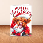 Highland Cow Christmas Card A6 A5 Or Square
