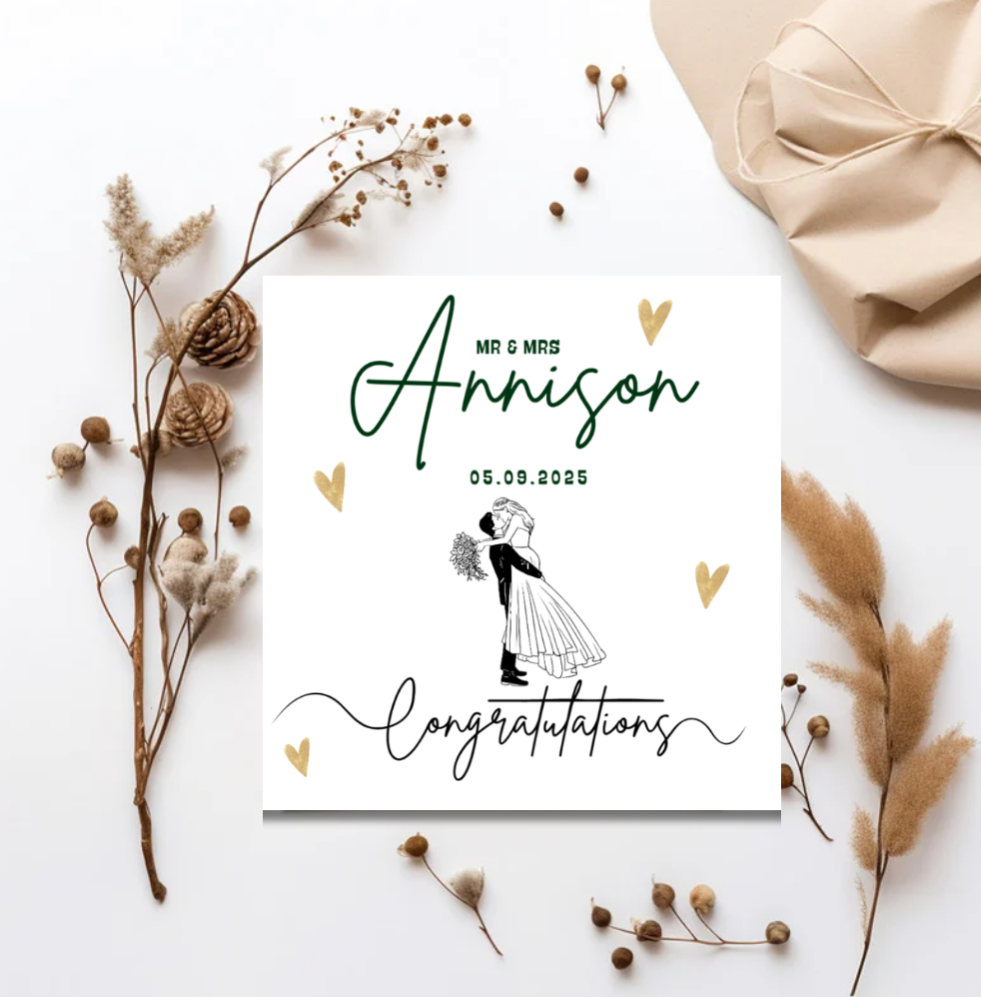 Personalised Wedding Congratulations Card