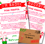 Personalised Elf Letters – I’m Back & Goodbye Set with A5 Envelopes