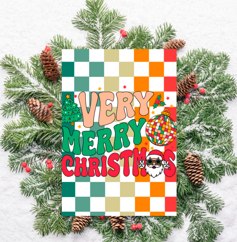 Very Merry Christmas Card – Disco Festive Christmas Card