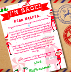 Personalised Elf Letters – I’m Back & Goodbye Set with A5 Envelopes