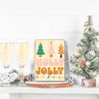 Holly Jolly Vibes Christmas Card – Retro Festive Greeting Card