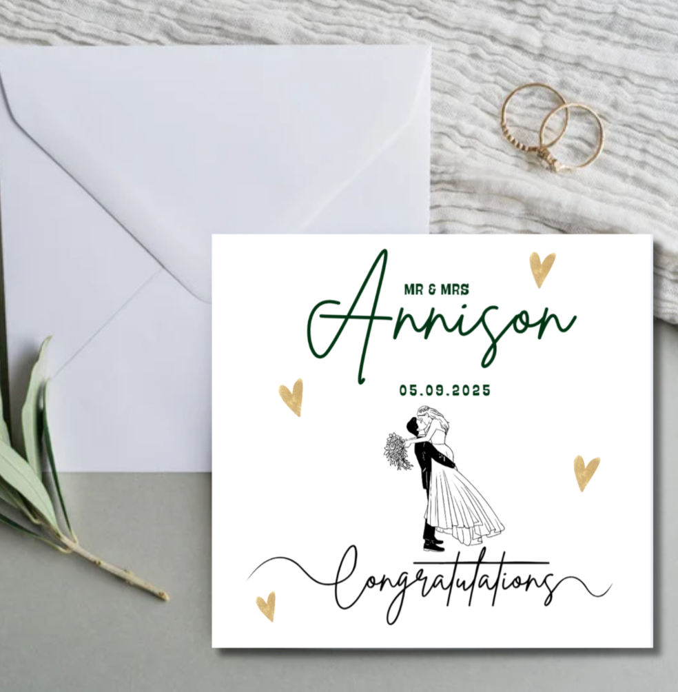 Personalised Wedding Congratulations Card