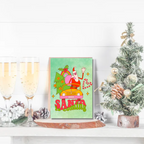 Retro Santa Is Coming Christmas Card – Fun Festive Holiday Greeting