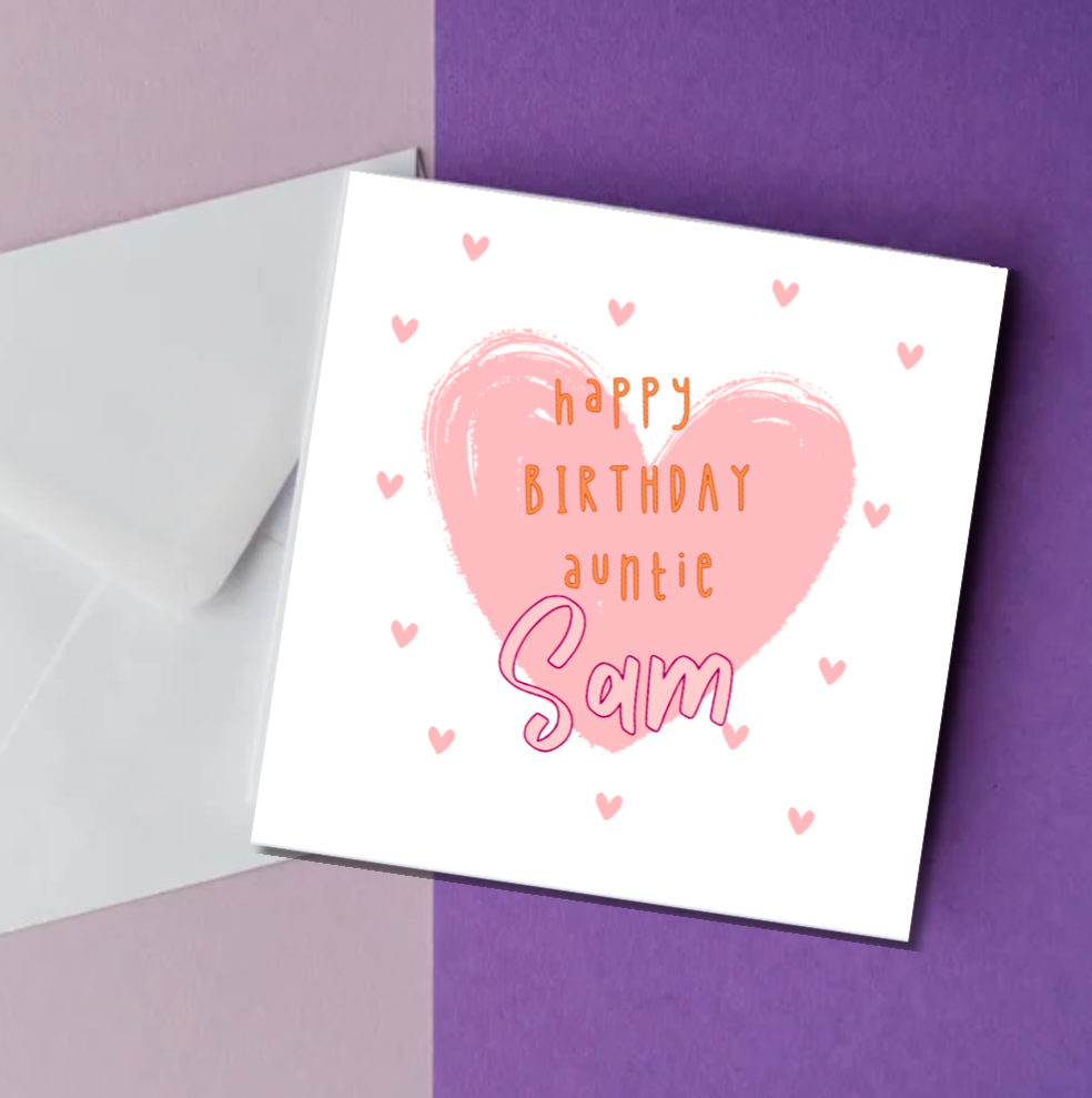Personalised Auntie Birthday Card