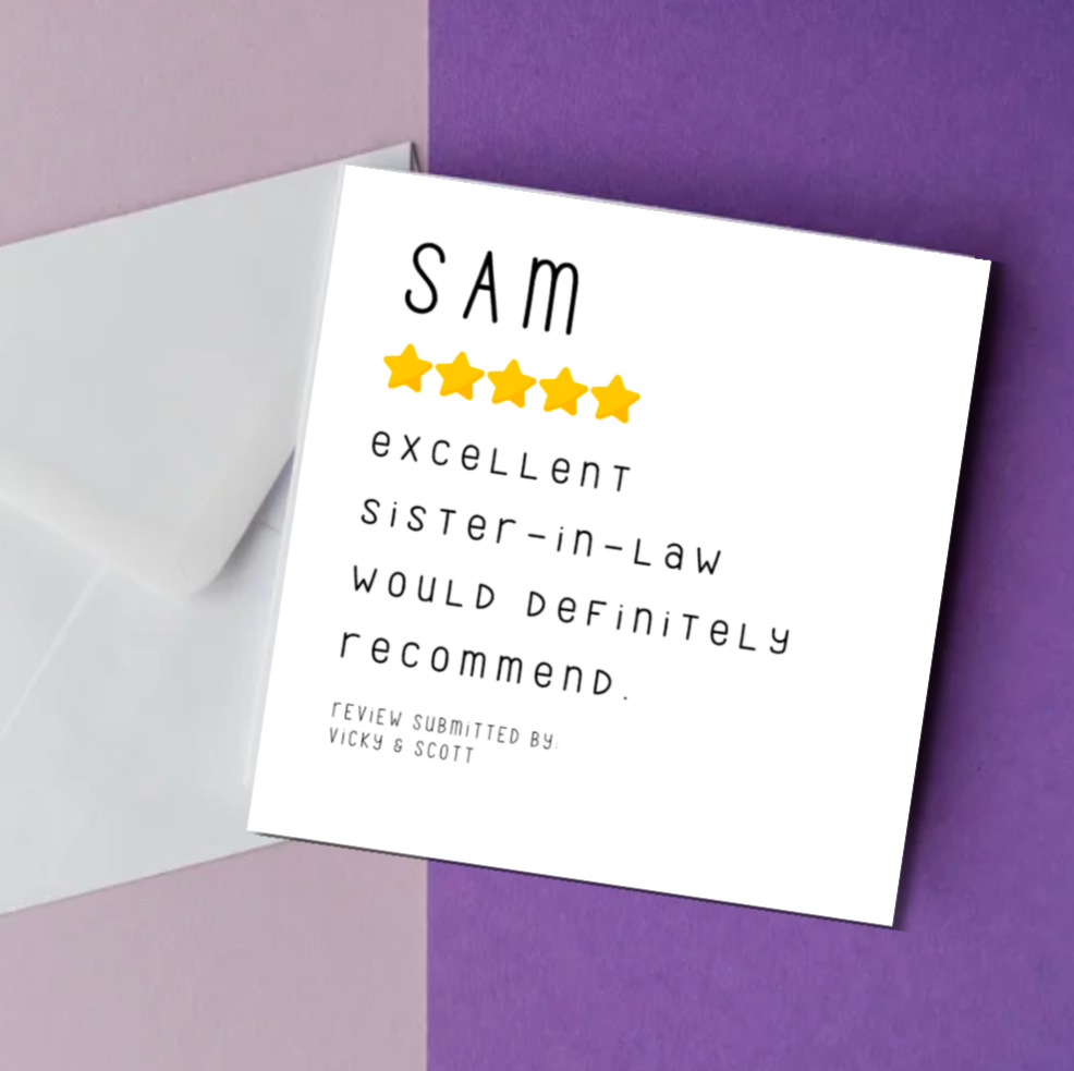 Funny 5-Star Review Card | Personalised Sister-in-Law Card