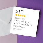 Funny 5-Star Review Card | Personalised Sister-in-Law Card