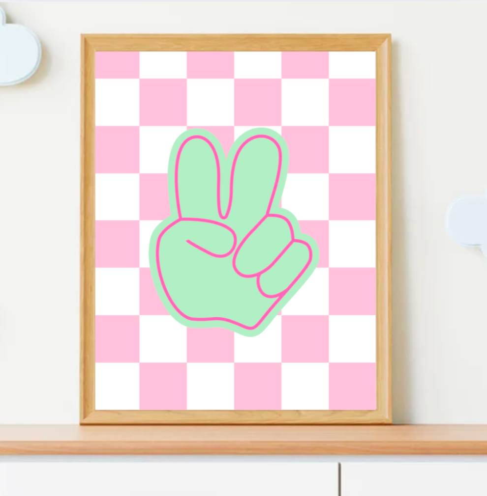 Good Vibes Wall Art Set of 3 | Retro Peace & Smiley Prints