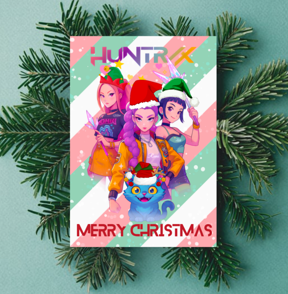 K-Pop Demon Hunters Huntrix Christmas Card A5