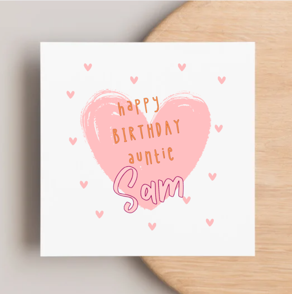 Personalised Auntie Birthday Card