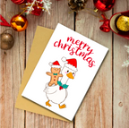 Funny Goose Christmas Cards Pack of 12 | A6 Festive Greeting Cards