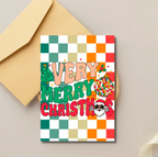 Very Merry Christmas Card – Retro Disco Festive Greeting
Card