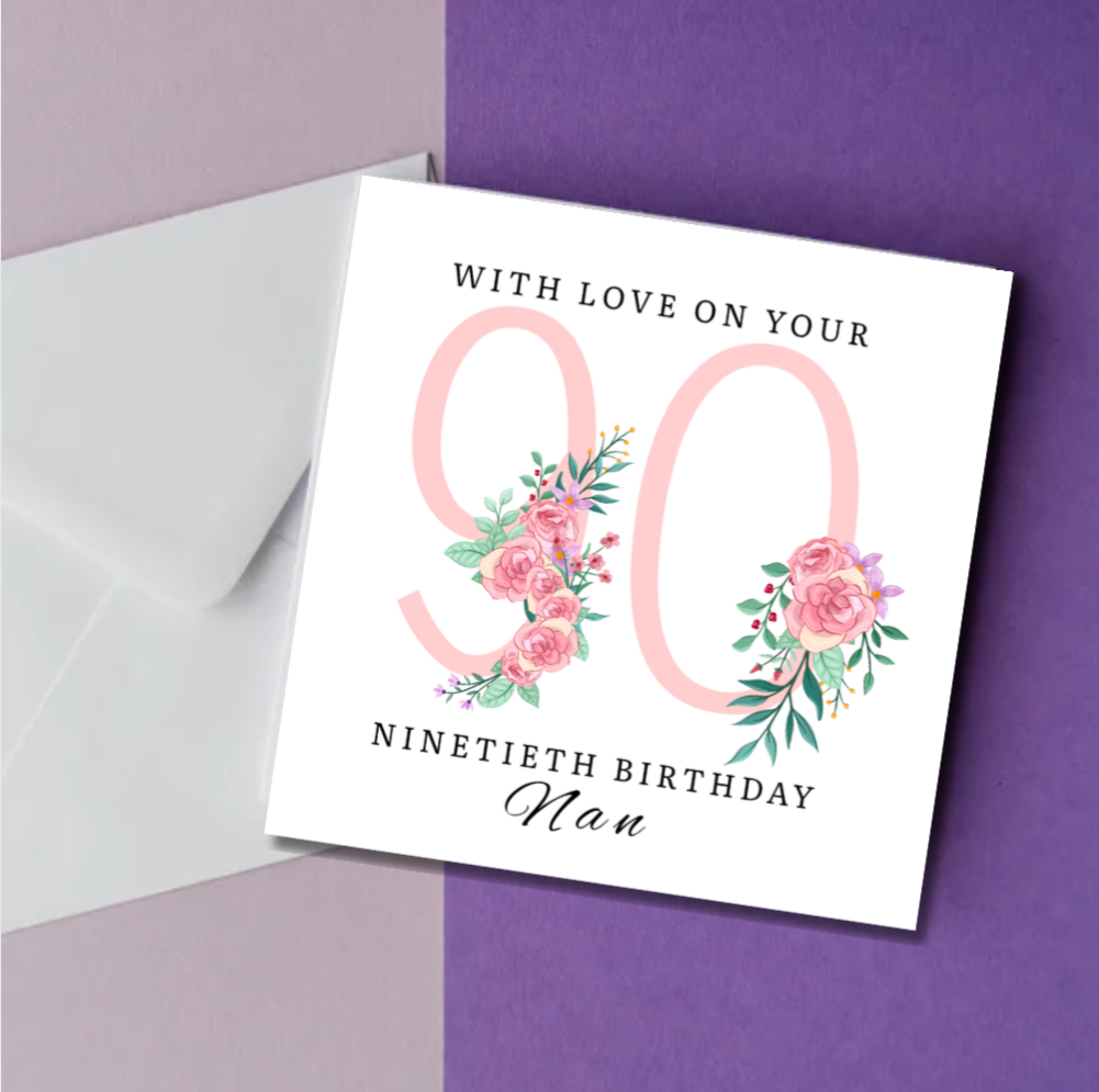 Personalised Floral Birthday Card | Any Age
