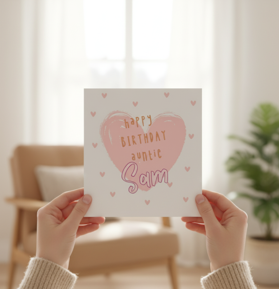 Personalised Auntie Birthday Card