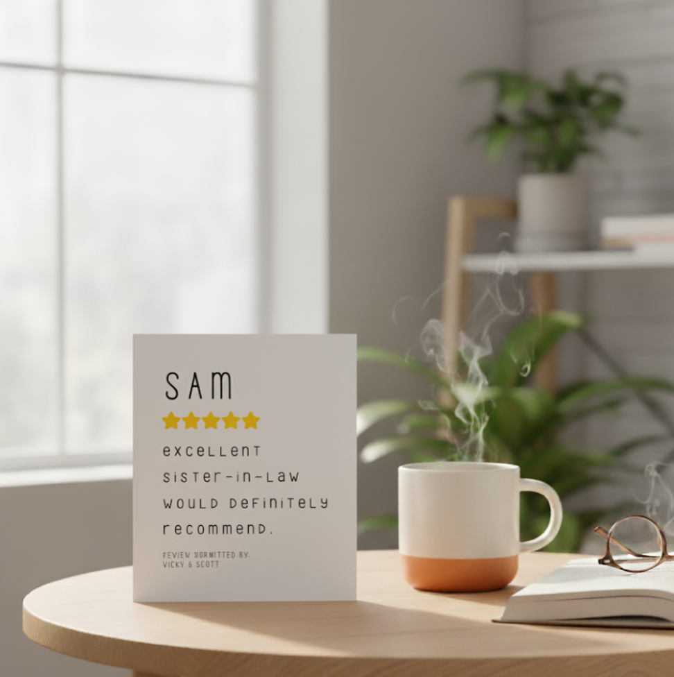 Funny 5-Star Review Card | Personalised Sister-in-Law Card