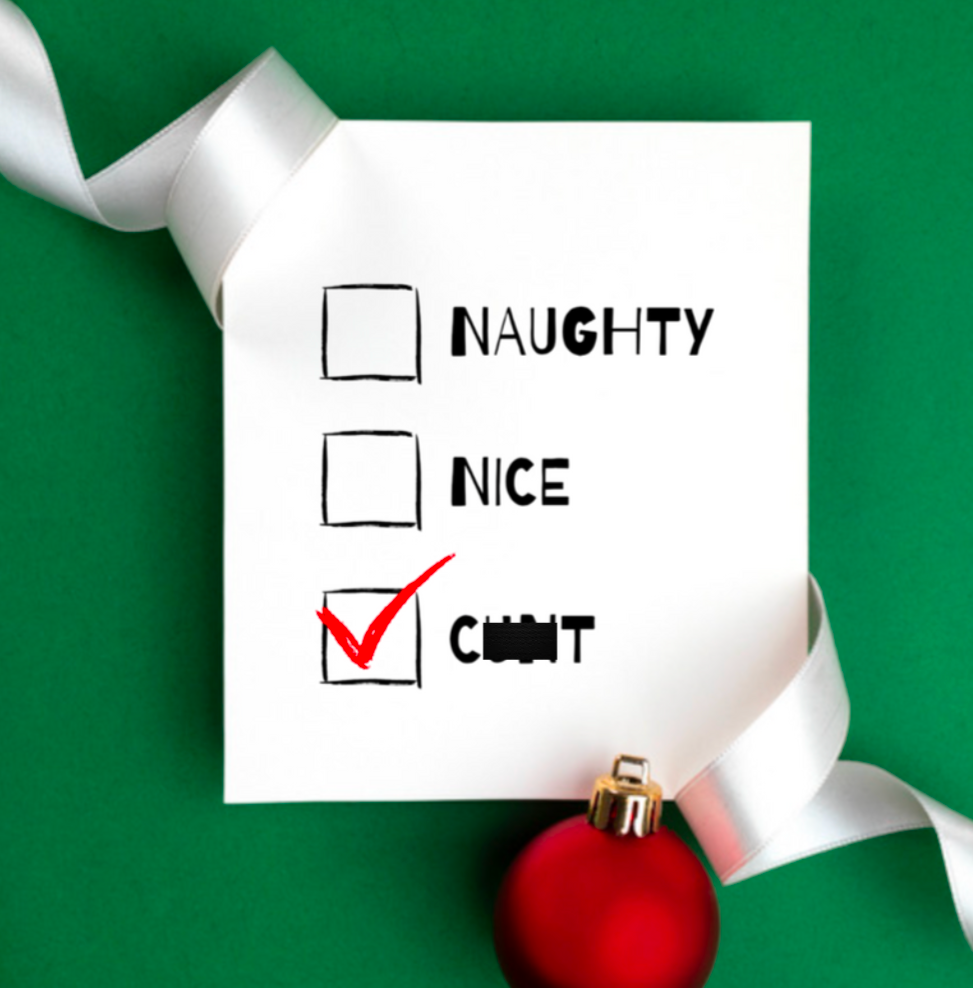 Naughty or Nice Christmas Card – Funny Rude Holiday Card