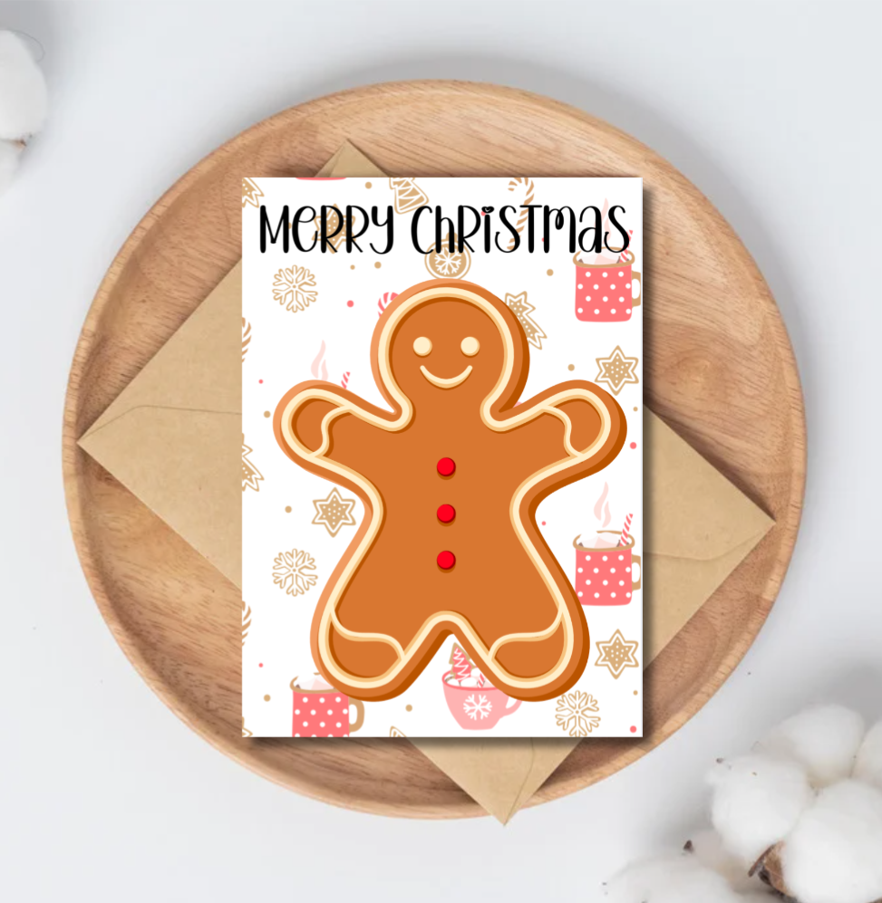 Merry Christmas Gingerbread Man Card – Cute Festive Holiday Design
