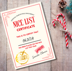 Personalised Letter from Santa & Nice List Certificate with Envelope