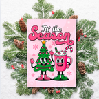 Tis the Season Christmas Card – Cute Festive Tree & Hot Chocolate Design
