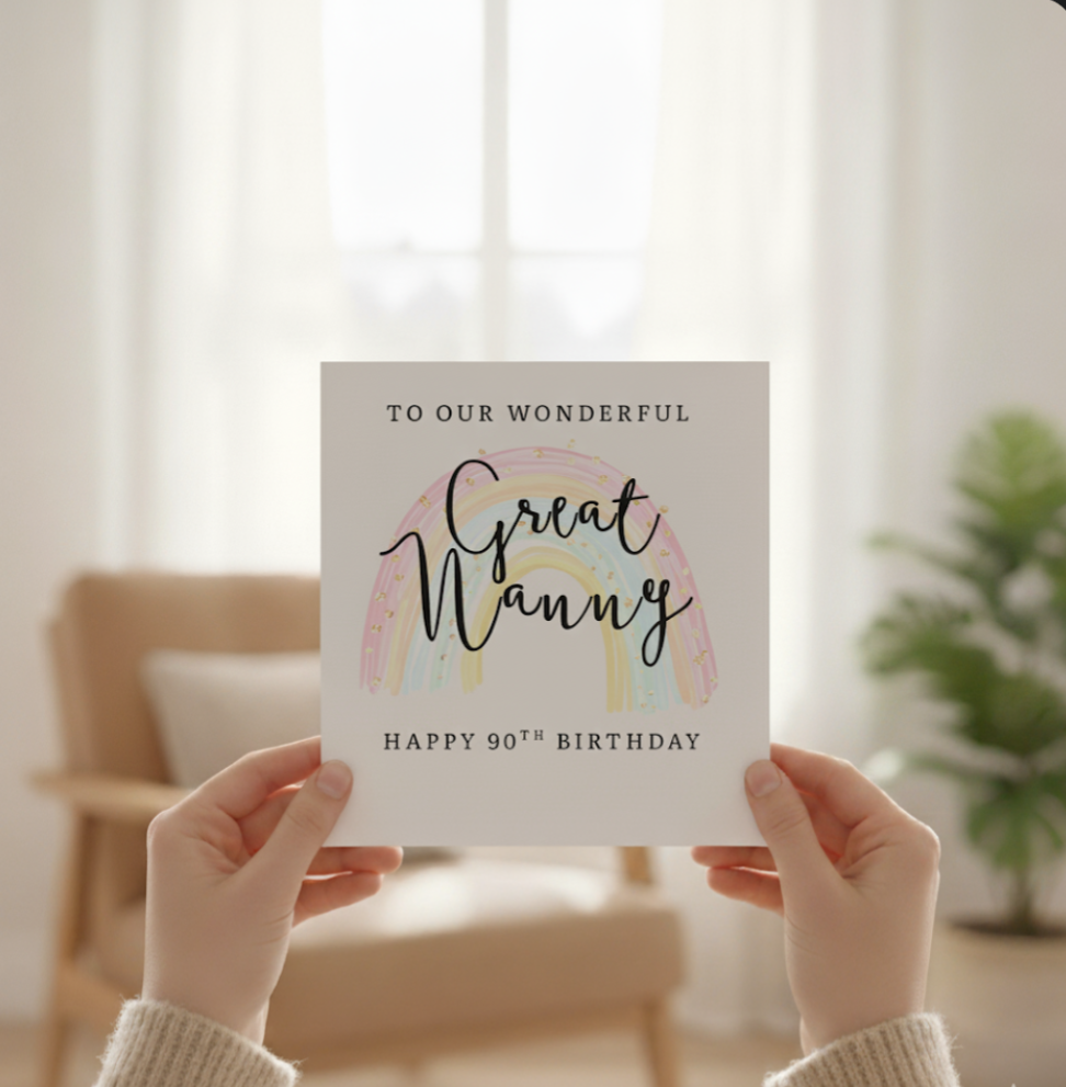 Personalised Rainbow Birthday Card | Any Relation & Age