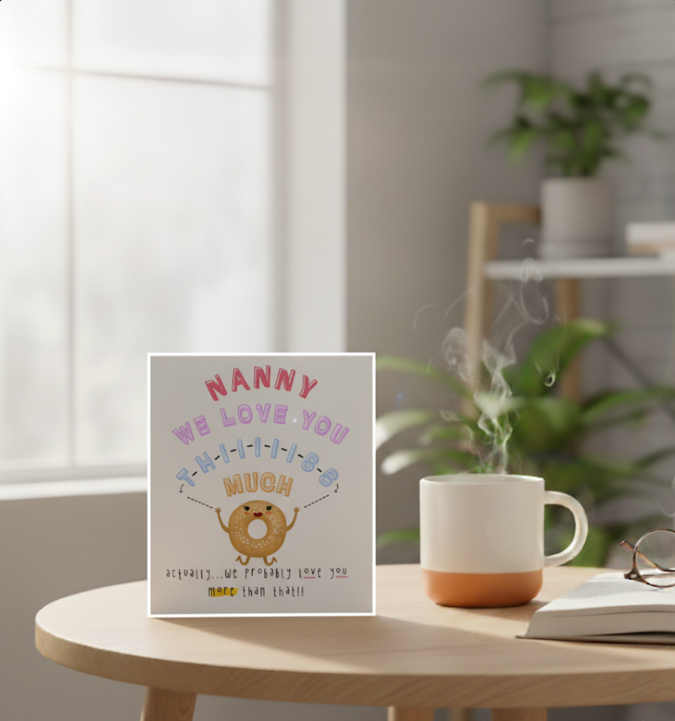 We Love You Thiiis Much Card | Personalised Cute Donut Birthday Card