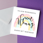 Personalised Rainbow Birthday Card | Any Relation & Age