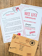 Personalised Letter from Santa & Nice List Certificate with Envelope
