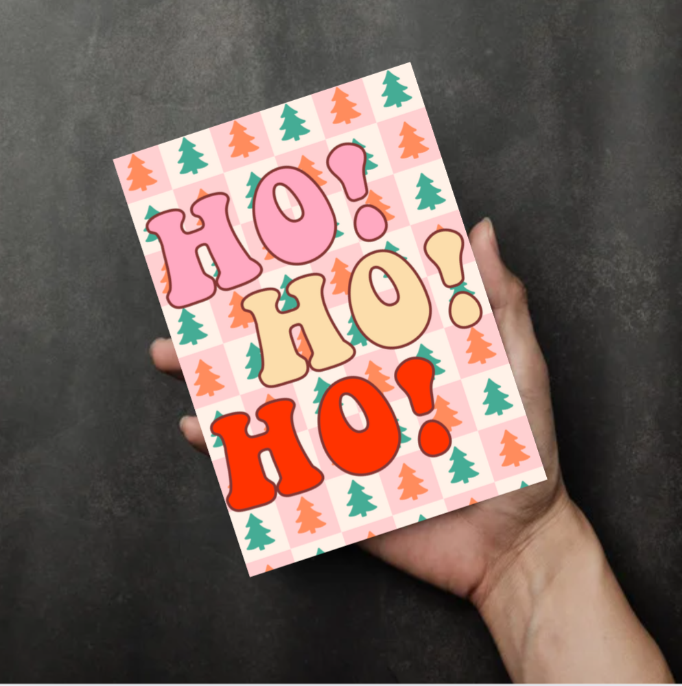 Ho! Ho! Ho! Christmas Card – Retro Festive Holiday Design