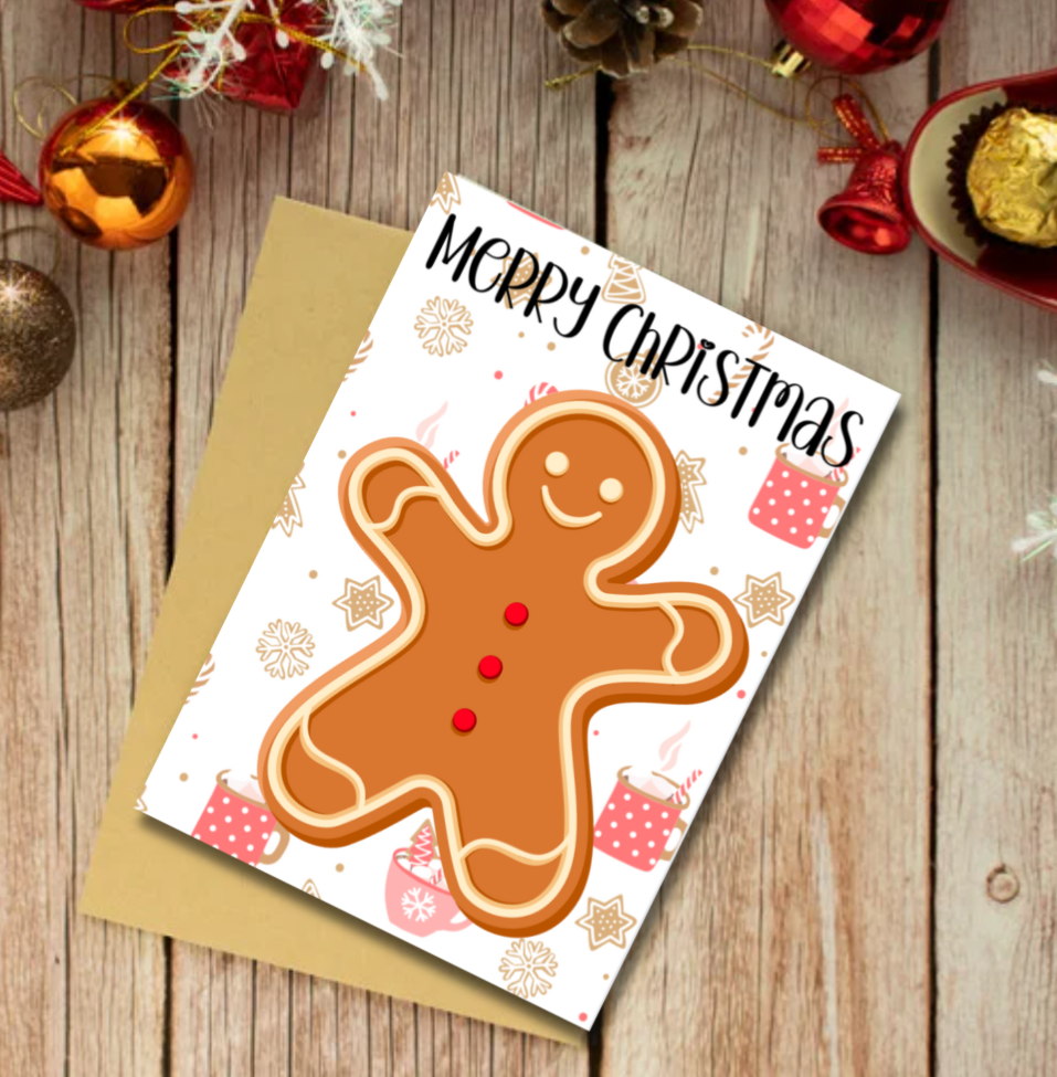 Merry Christmas Gingerbread Man Card – Cute Festive Holiday Design