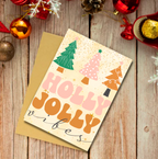Holly Jolly Vibes Christmas Card – Retro Festive Greeting Card