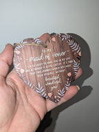 Maid of Honor Wooden Heart Plaque – Wedding Thank You Gift