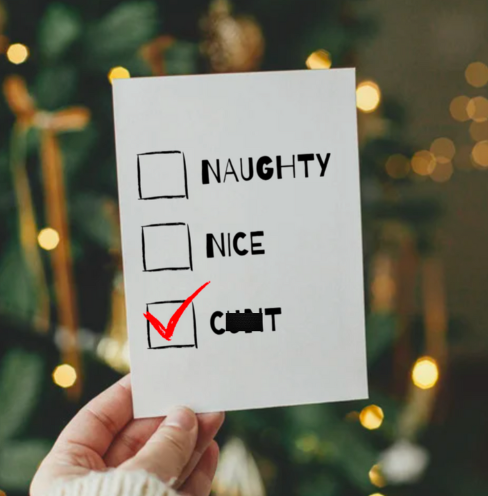 Naughty or Nice Christmas Card – Funny Rude Holiday Card