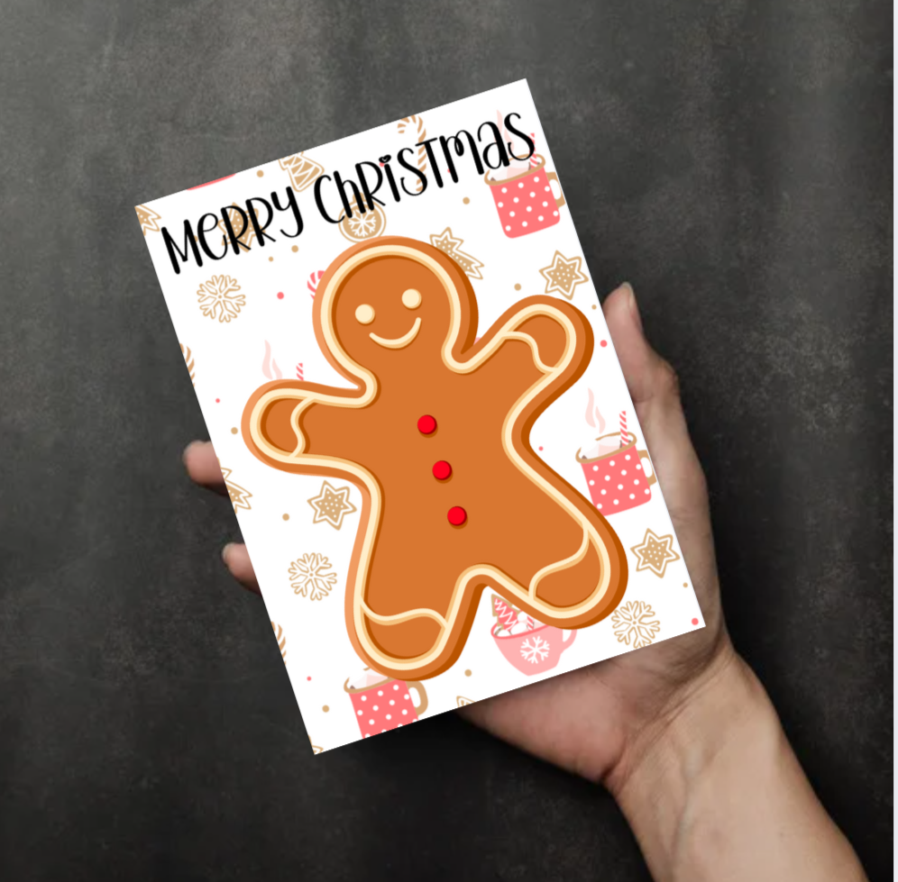 Merry Christmas Gingerbread Man Card – Cute Festive Holiday Design