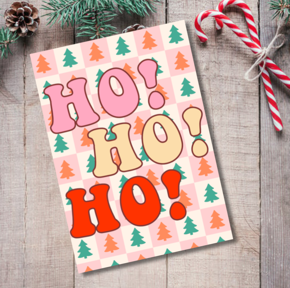 Ho! Ho! Ho! Christmas Card – Retro Festive Holiday Design