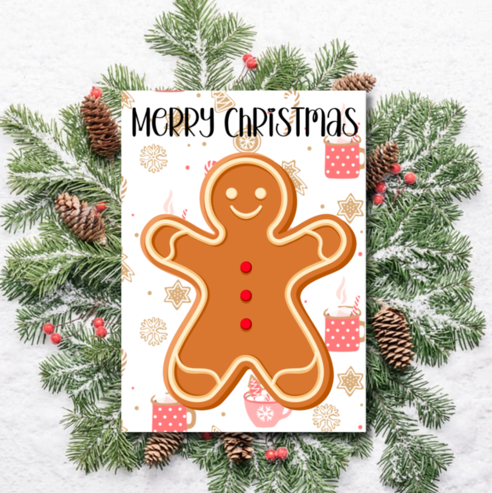 Merry Christmas Gingerbread Man Card – Cute Festive Holiday Design