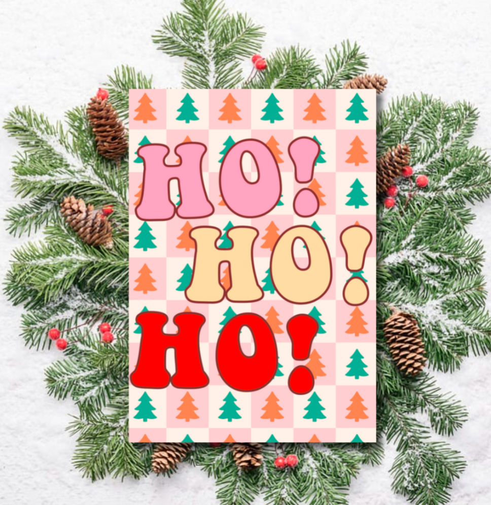Ho! Ho! Ho! Christmas Card – Retro Festive Holiday Design